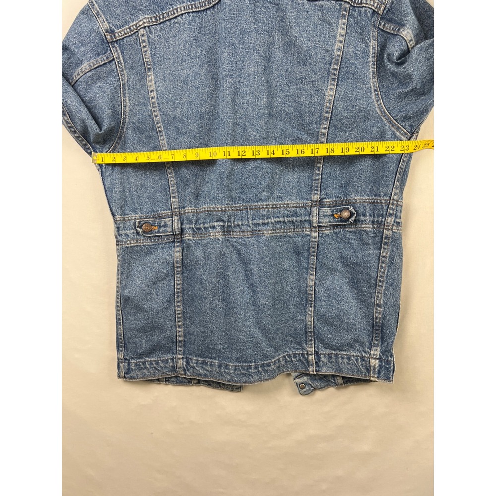 Levi's Denim Jacket Womens Small Blue Vintage 70596 Longline Drawstring Made USA - Picture 7 of 9